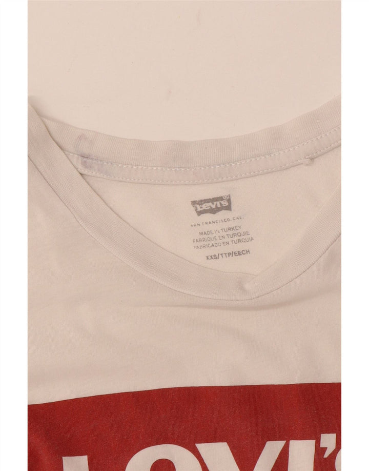 Levi's Dame Grafisk T-Shirt Top UK 2 2XS Hvid