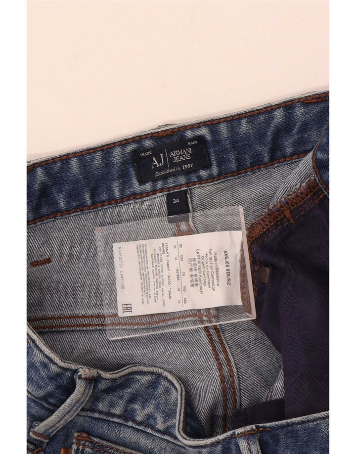 Armani Herre Slim Jeans W34 L34 Blå Bomuld