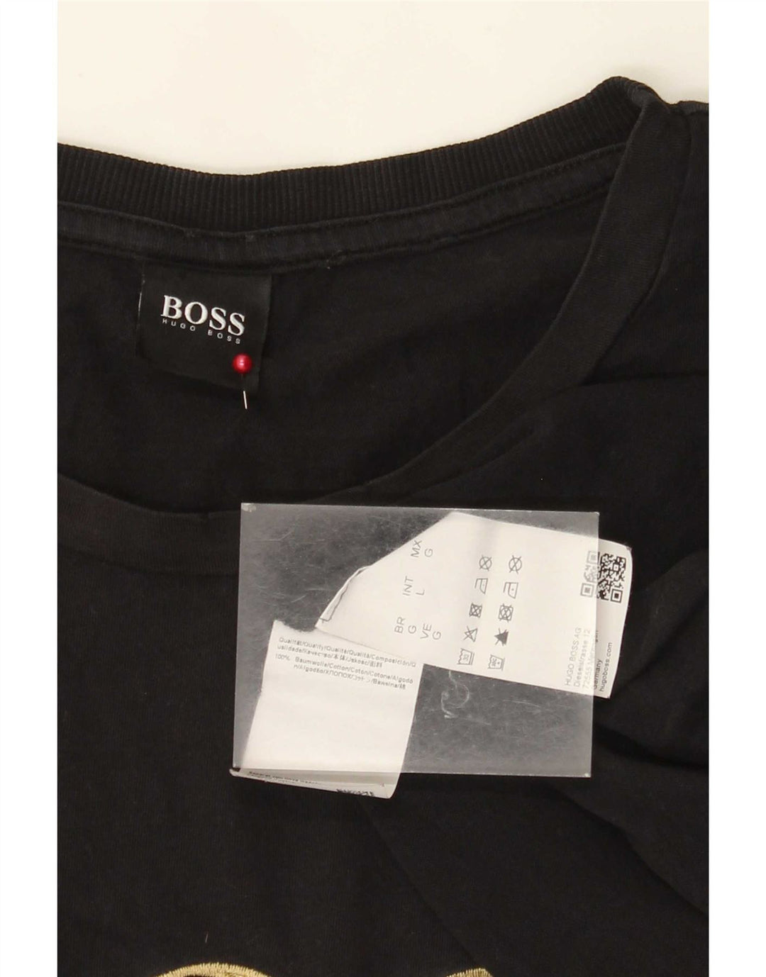 Hugo Boss Herre grafisk T-shirt Top Stor sort bomuld