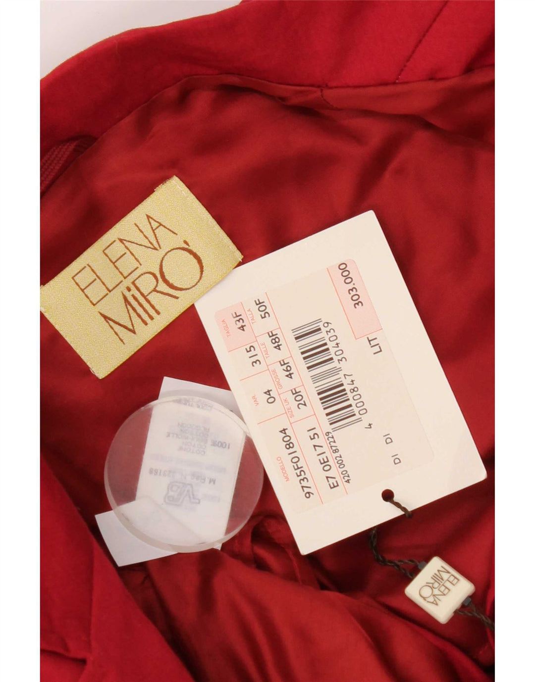 ELENA MIRO Oversized kortærmet blazerjakke til kvinder IT 44 Medium Rød