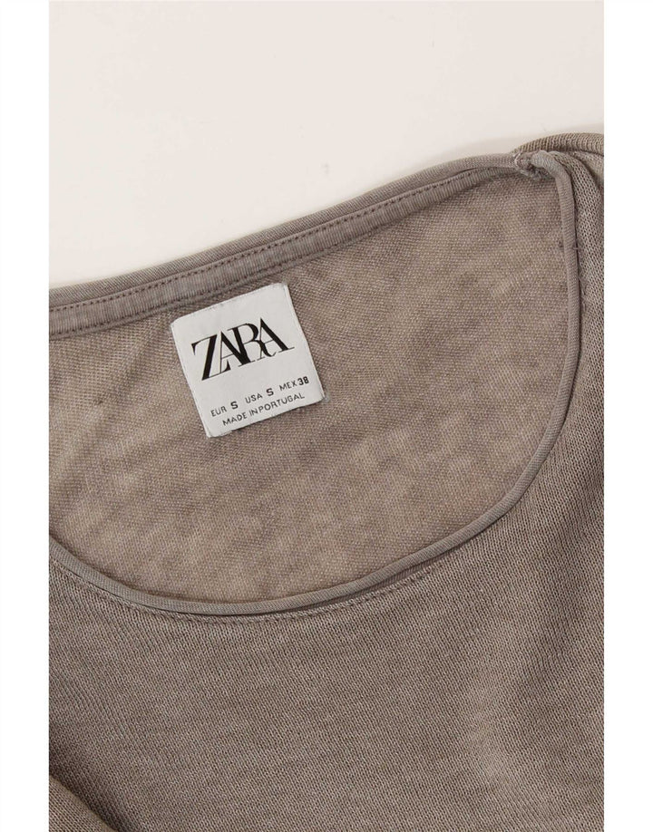 Zara T-Shirt Top UK 10 Lille Brun