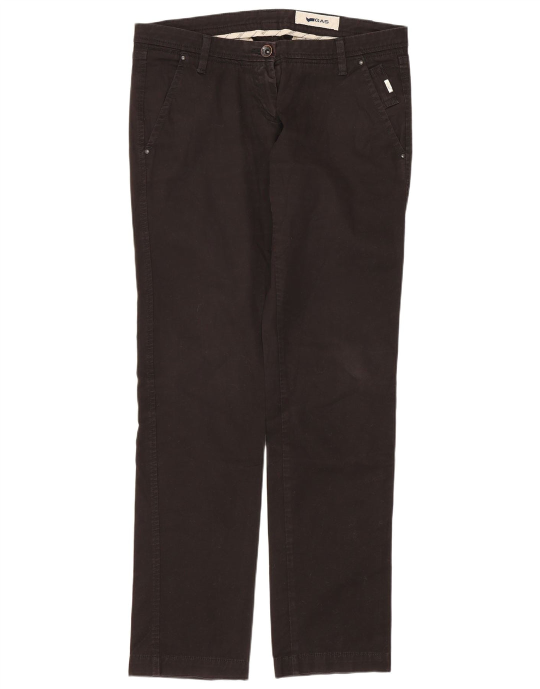 Gas lige chinobukser til kvinder W29 L31 sort bomuld