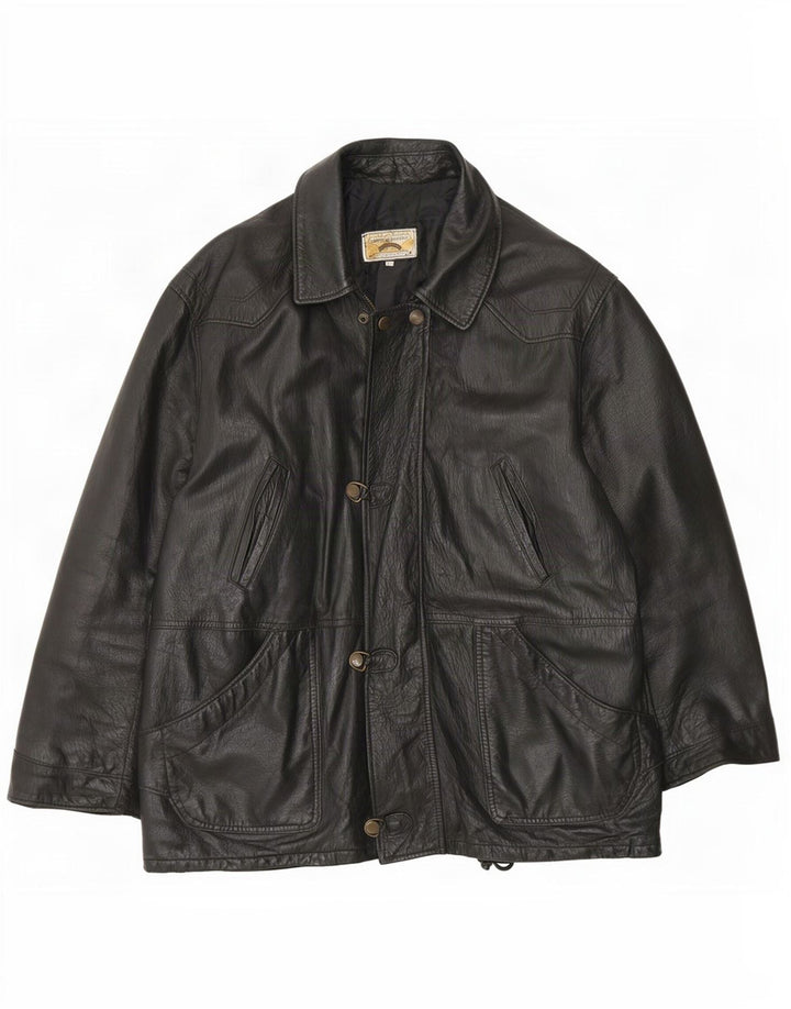 Vintage herre læderjakke UK 42 XL Sort