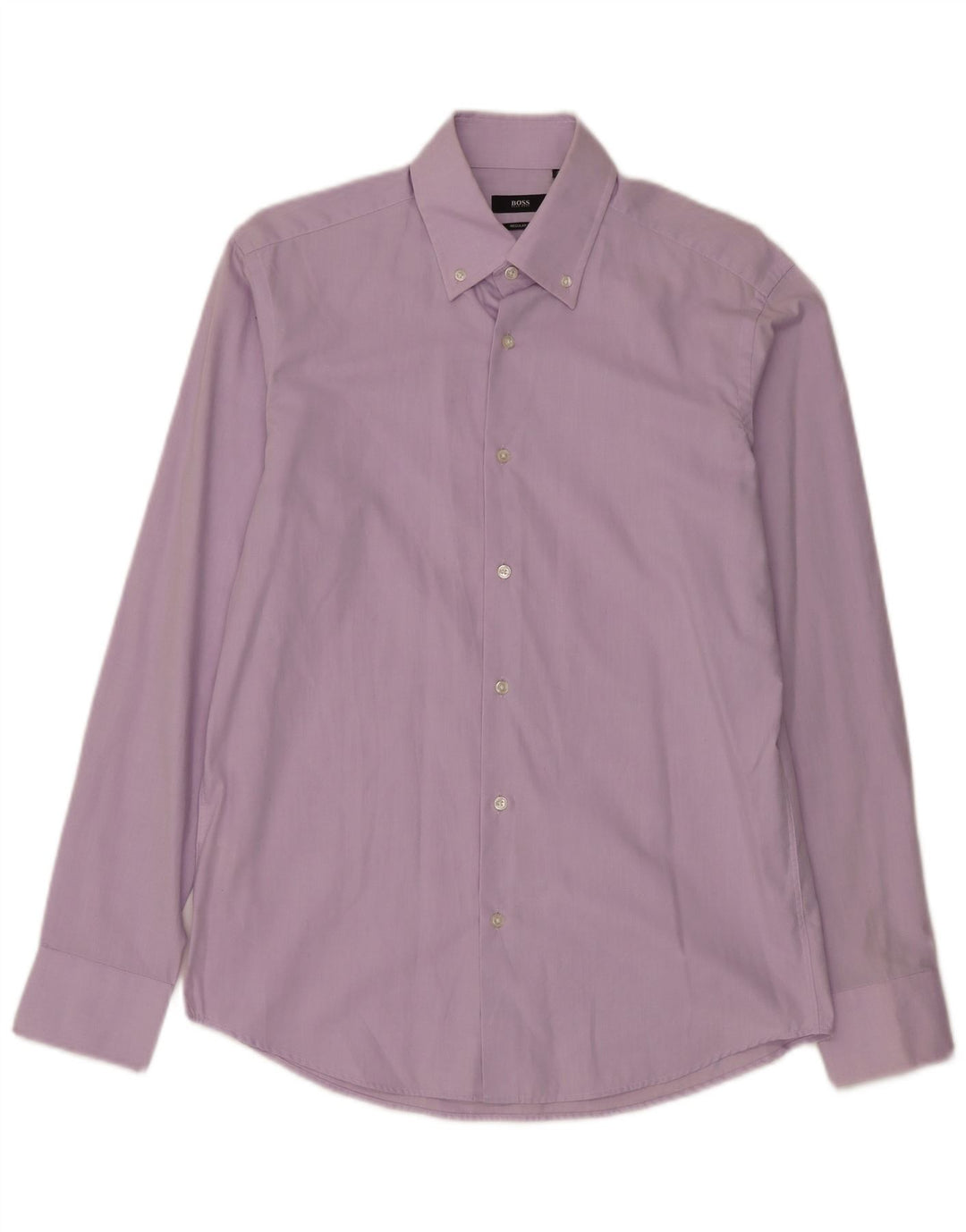 Hugo Boss Herre Regular Fit Skjorte Størrelse 4015 3/4 Medium Lilla Bomuld