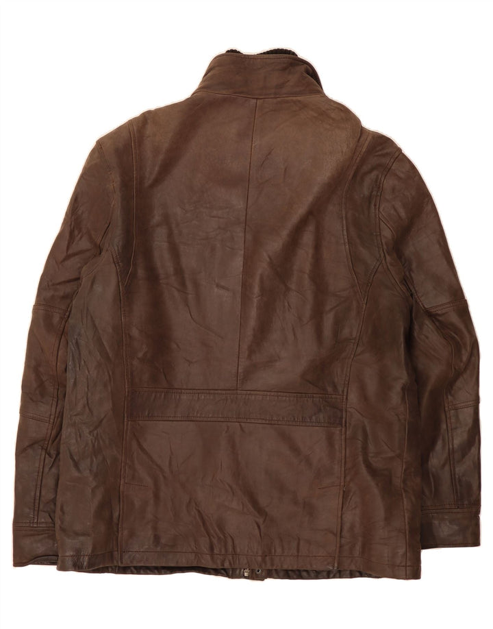 ENGBERS Mens Leather Jacket IT 52 XL Brown Vintage Engbers and Second-Hand Engbers from Messina Hembry 