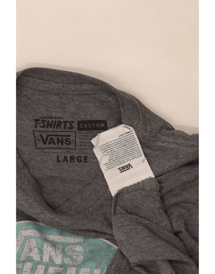 Vans Herre Custom Fit Grafisk T-Shirt Top Stor Grå Bomuld