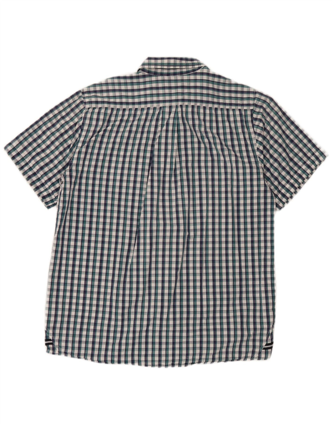 Sergio Tacchini Kortærmet Herreskjorte Stor Blå Gingham Bomuld