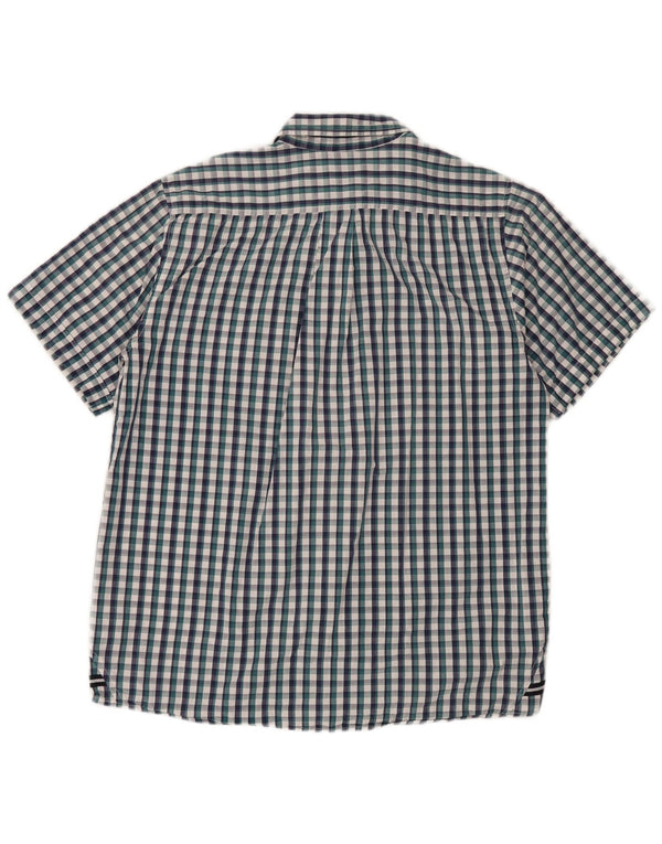 Sergio Tacchini Kortærmet Herreskjorte Stor Blå Gingham Bomuld