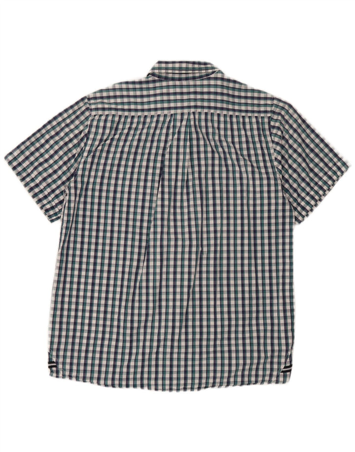 Sergio Tacchini Kortærmet Herreskjorte Stor Blå Gingham Bomuld