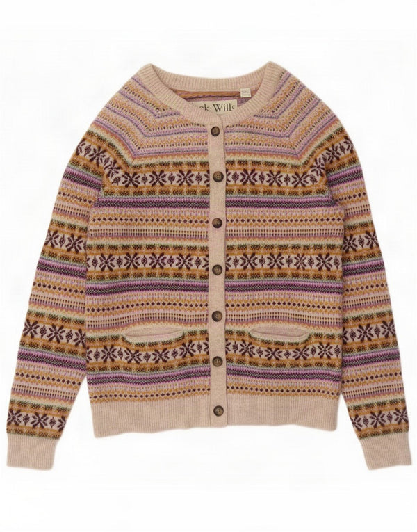Jack Wills Dame cardigan sweater UK 12 Medium Multicolored Fair Isle