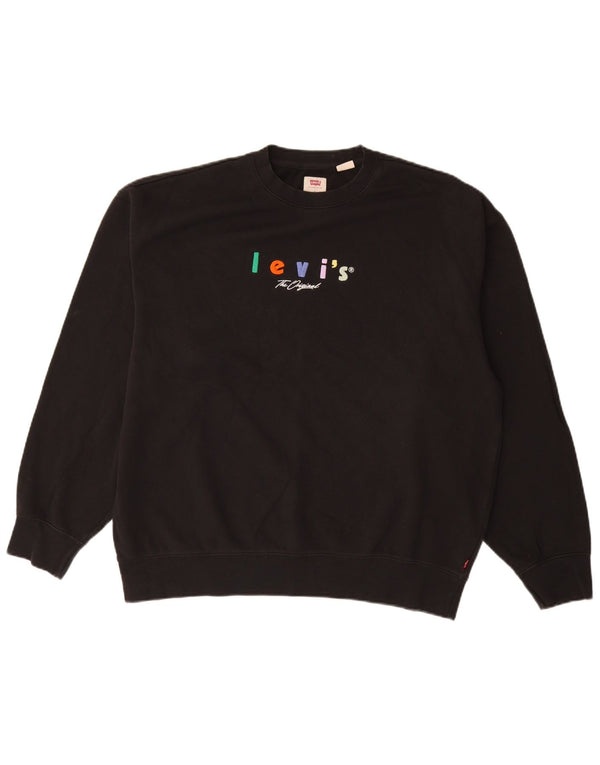 LEVI'S afslappet grafisk sweatshirt til mænd, stor sort bomuld