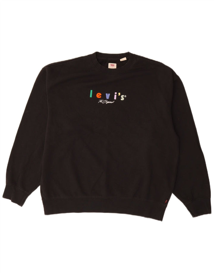 LEVI'S afslappet grafisk sweatshirt til mænd, stor sort bomuld