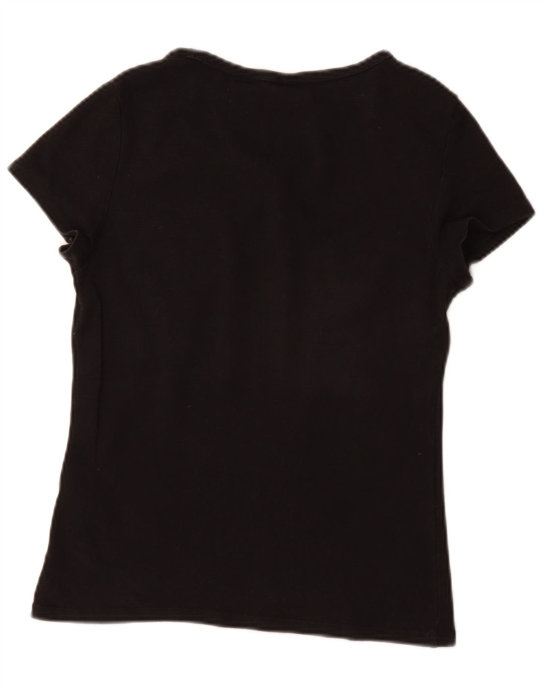 Levi's Dame T-Shirt Top UK 12 Medium Sort Bomuld