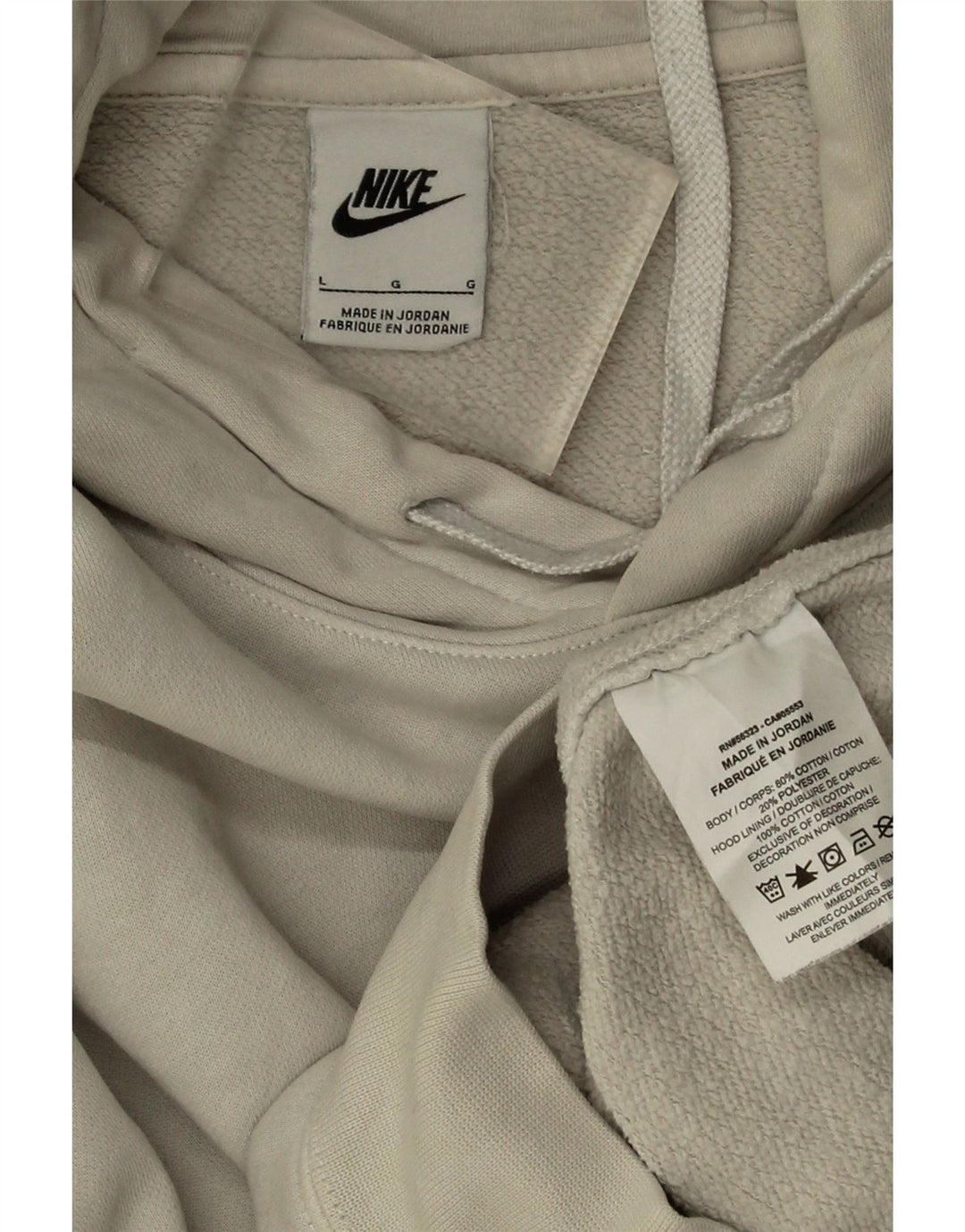 Nike Herre hættetrøje Jumper Large Off White Bomuld