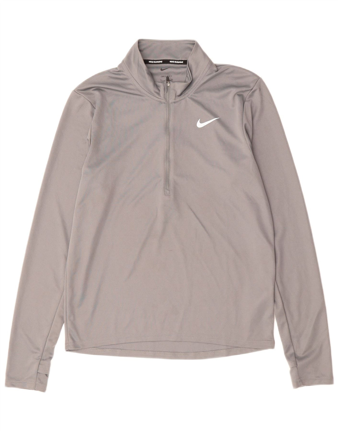 NIKE Herre Dri Fit Pullover med lynlås-hals Træningsdragt Top Lille grå polyester