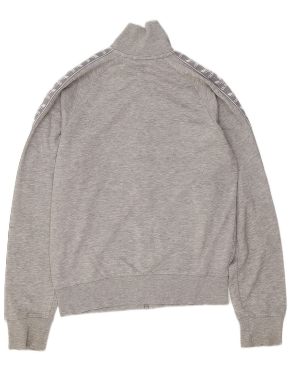 ADIDAS Dame Oversized grafisk træningsdragt topjakke UK 6 XS grå bomuld