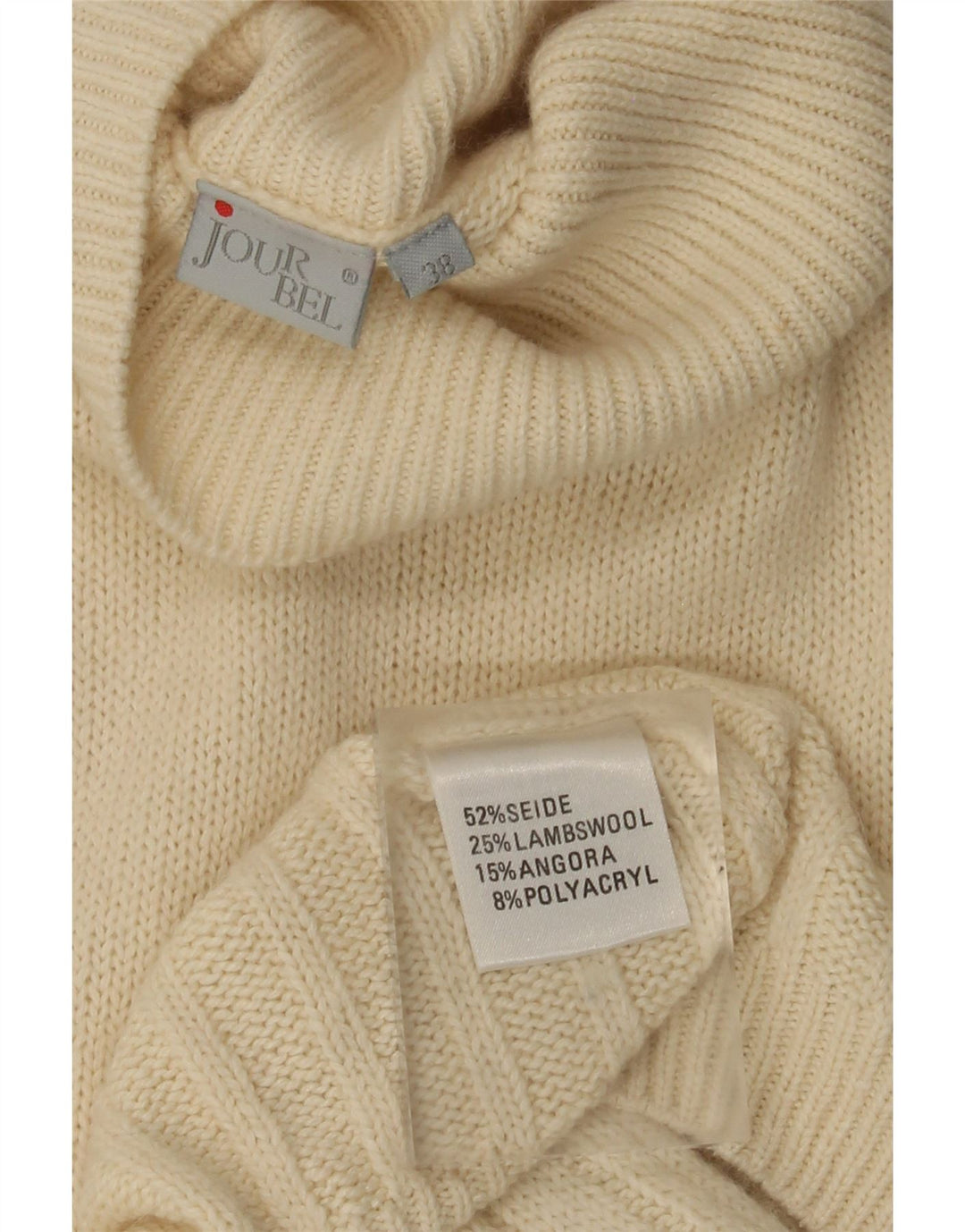 Vintage kvinders langærmede oversized jumperkjole EU 38 Medium Off White