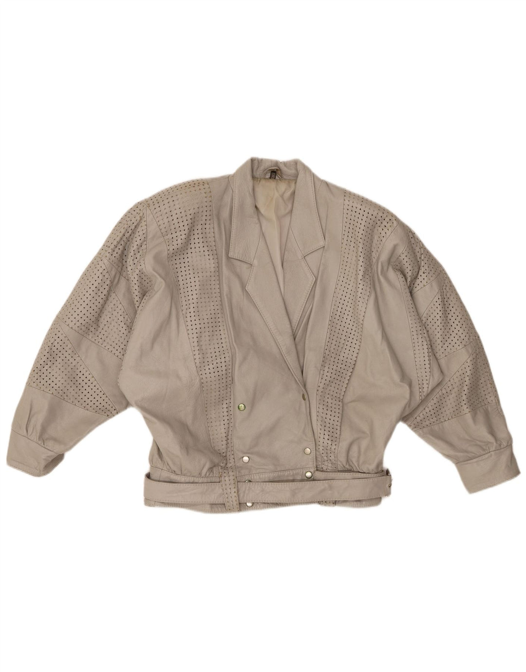 GABRIELLA BENELLI Oversized jakke til kvinder EU 36 lille gråt læder