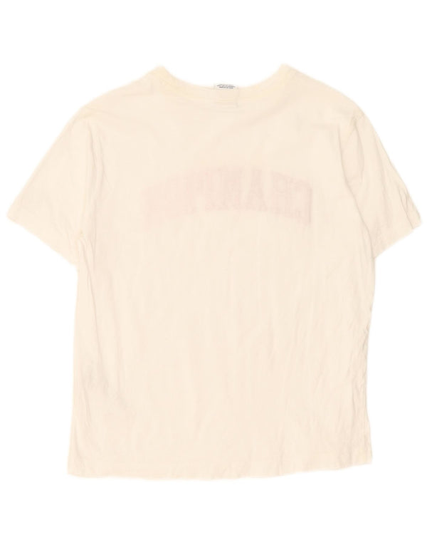 Champion Kvinder Oversized grafisk T-shirt Top UK 6 XS Hvid Bomuld