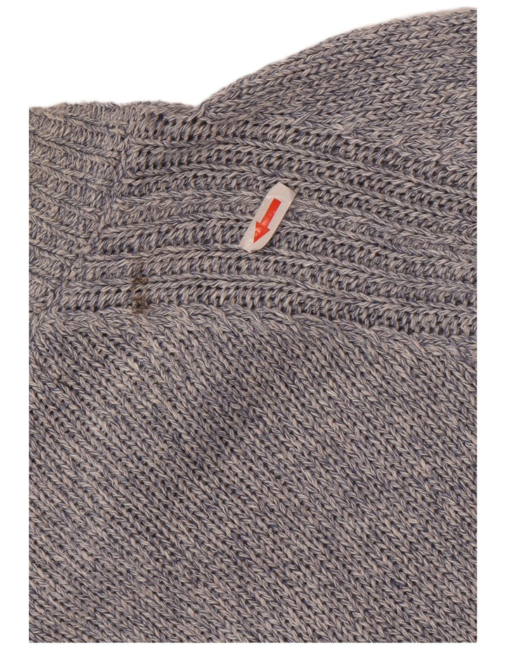 Massimo Dutti Herre Cardigan Sweater Stor Blå Flecked Linned