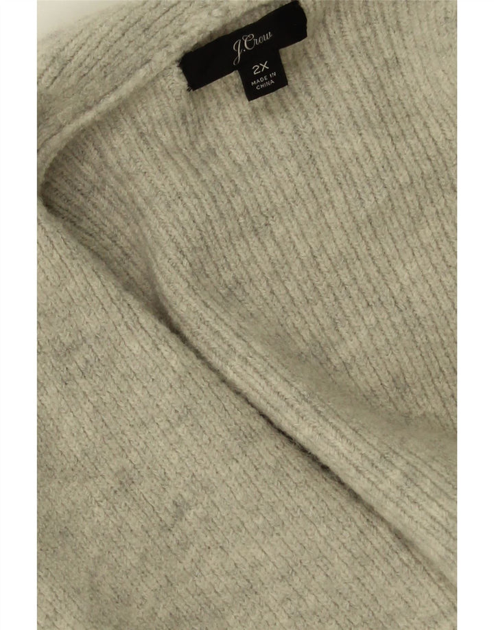 J. CREW Womens Oversized Longline Cardigan Sweater UK 20 2XL Grey Nylon Vintage J. Crew and Second-Hand J. Crew from Messina Hembry 