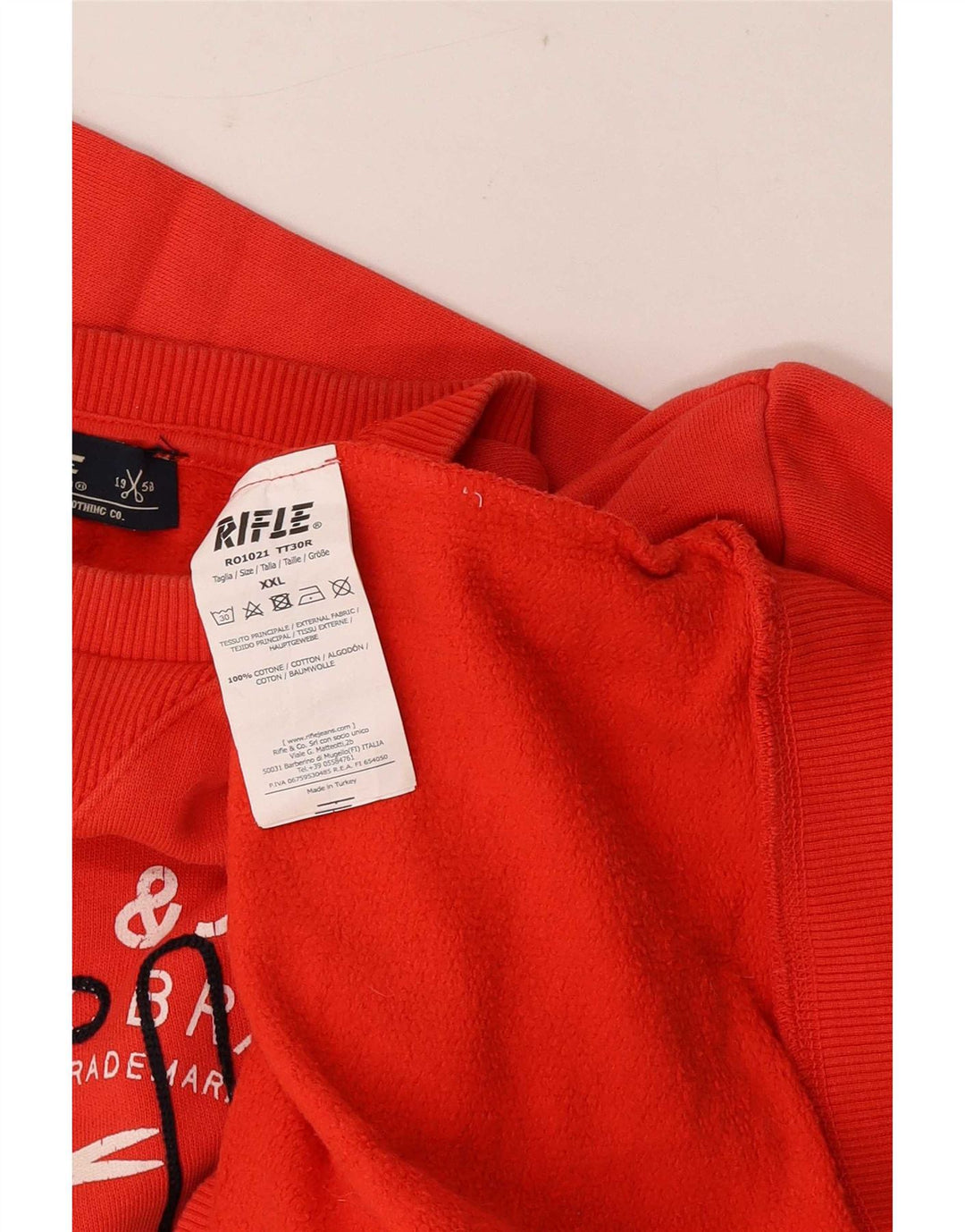 Rifle Herre Grafisk Sweatshirt Jumper 2XL Rød Bomuld