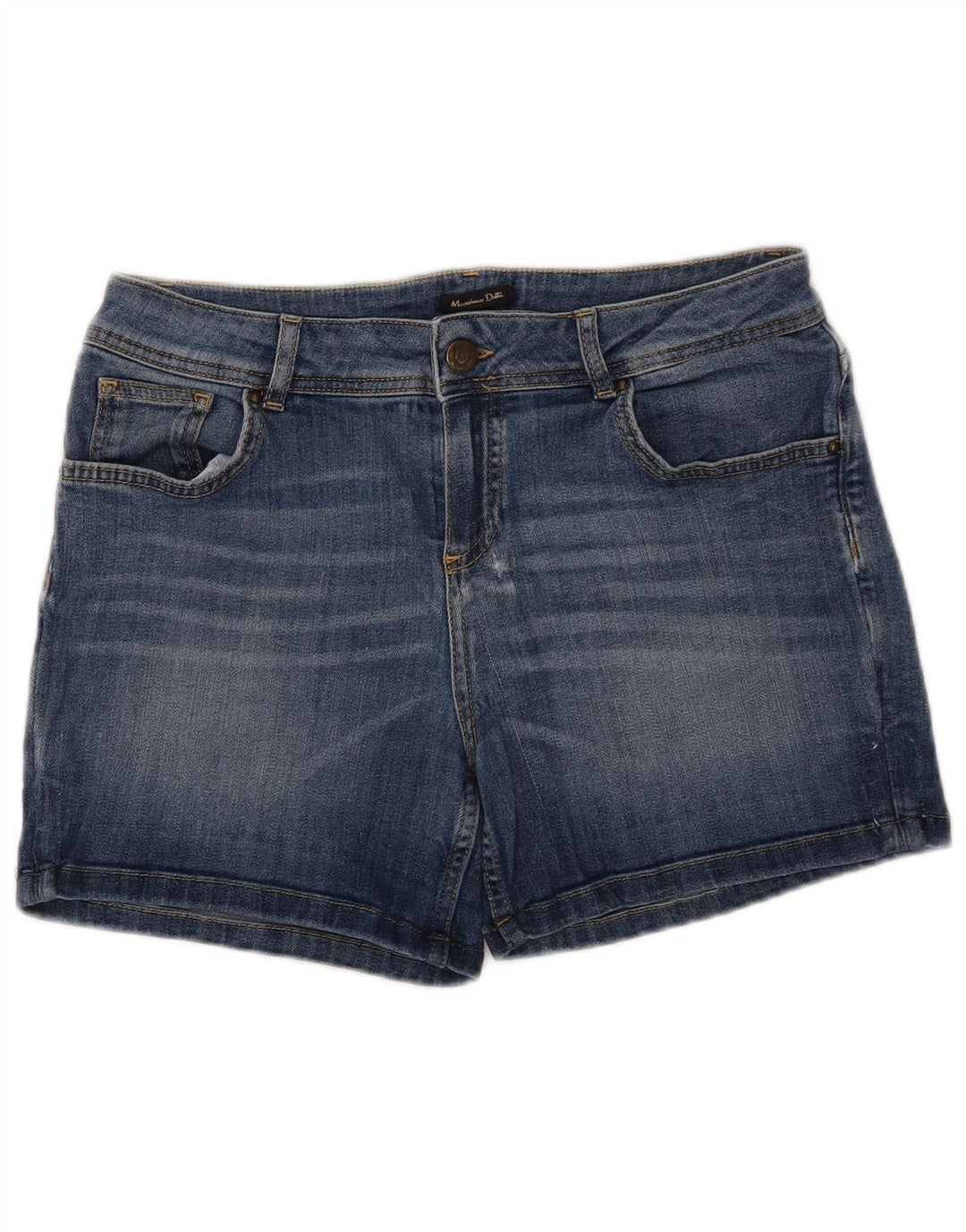 MASSIMO DUTTI Dame Denim Shorts W32 Large Blue Bomuld