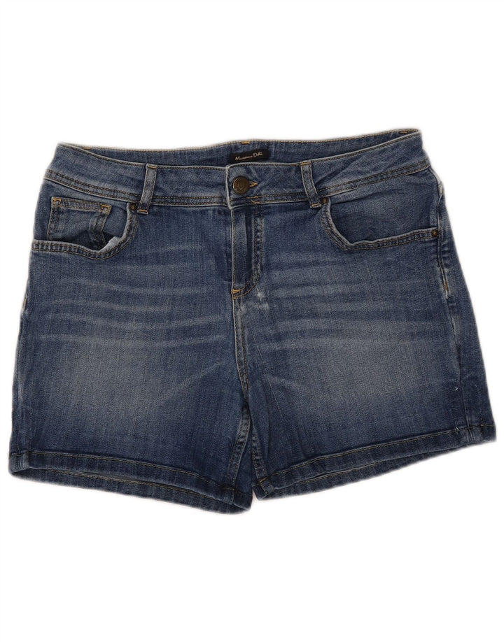 MASSIMO DUTTI Dame Denim Shorts W32 Large Blue Bomuld