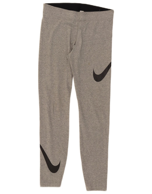 Nike Dame Grafiske Leggings UK 14 Medium Grey Bomuld