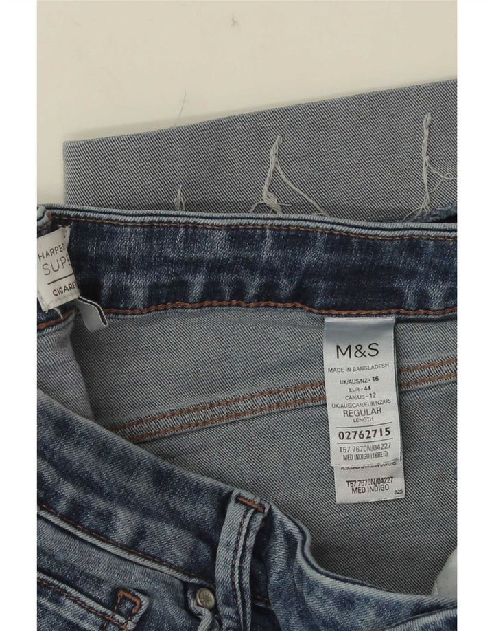 Marks & Spencer Womens Harper Straight Jeans UK 16 Large W32 L25 Blue