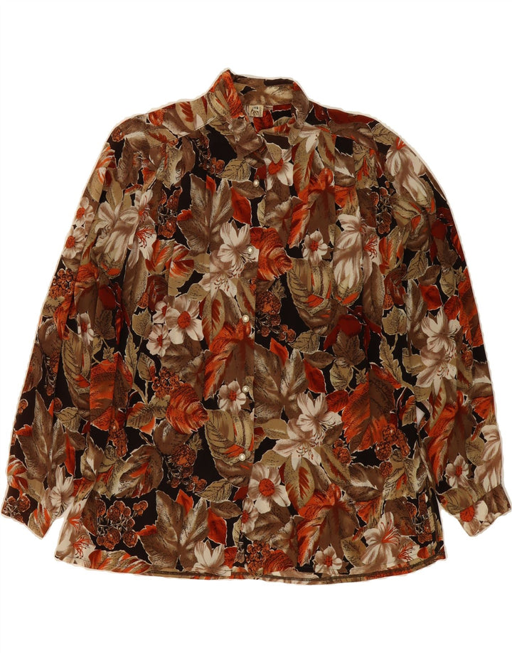 CONFEZIONI Womens Shirt Blouse EU 42 Large Multicoloured Floral Vintage Confezioni and Second-Hand Confezioni from Messina Hembry 