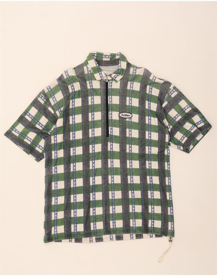 Loffler Polo Shirt til mænd, stor grøn ternet