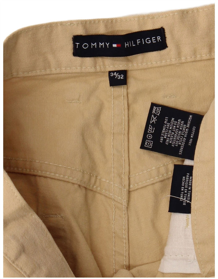 TOMMY HILFIGER Straight Casual Bukser til mænd W34 L32 Beige Bomuld