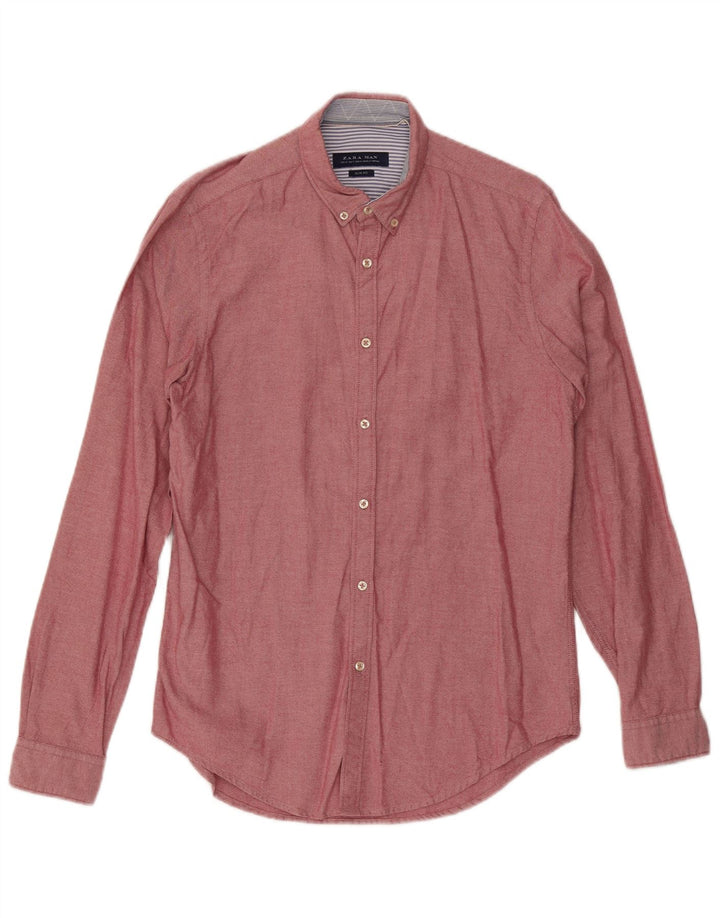 ZARA Mens Slim Fit Shirt Medium Pink
