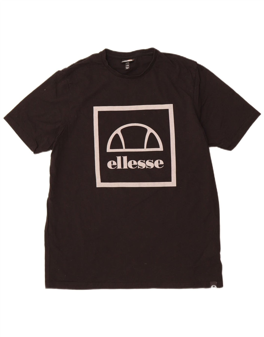 Ellesse Herre Grafisk T-Shirt Top 2XL Sort Bomuld