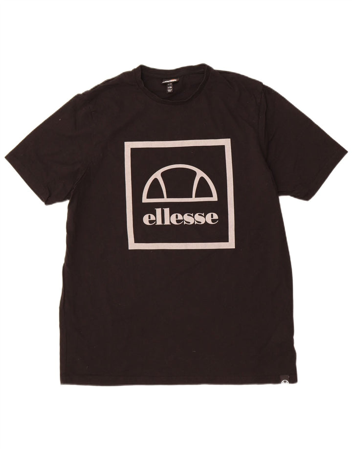 Ellesse Herre Grafisk T-Shirt Top 2XL Sort Bomuld