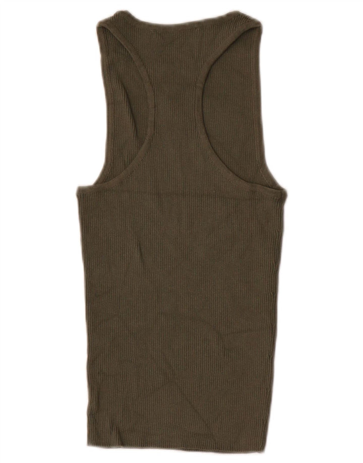 Zara Damevest Top UK 8 Small Khaki
