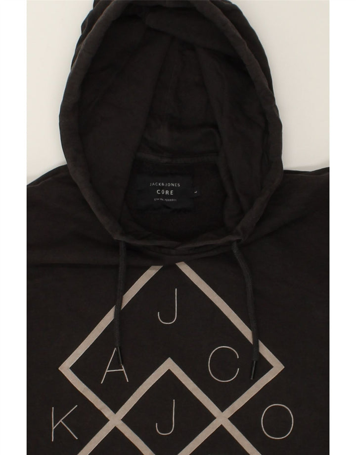 JACK & JONES Mens Slim Graphic Hoodie Jumper Large Black Cotton | Vintage Jack & Jones | Thrift | Second-Hand Jack & Jones | Used Clothing | Messina Hembry 