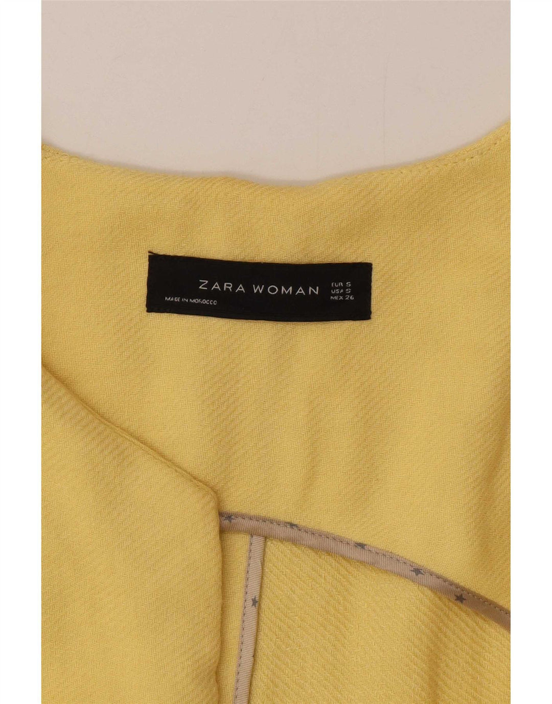Zara Womens Open Overcoat UK 10 Small Yellow Viscose