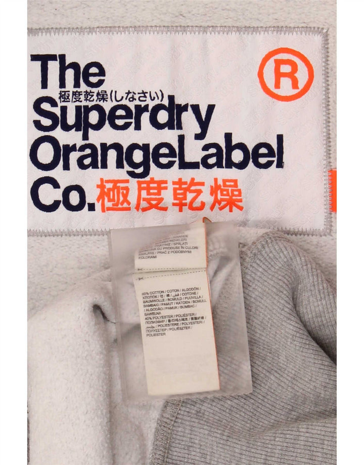 Superdry hættetrøje med lynlås til mænd, stor grå flækket bomuld