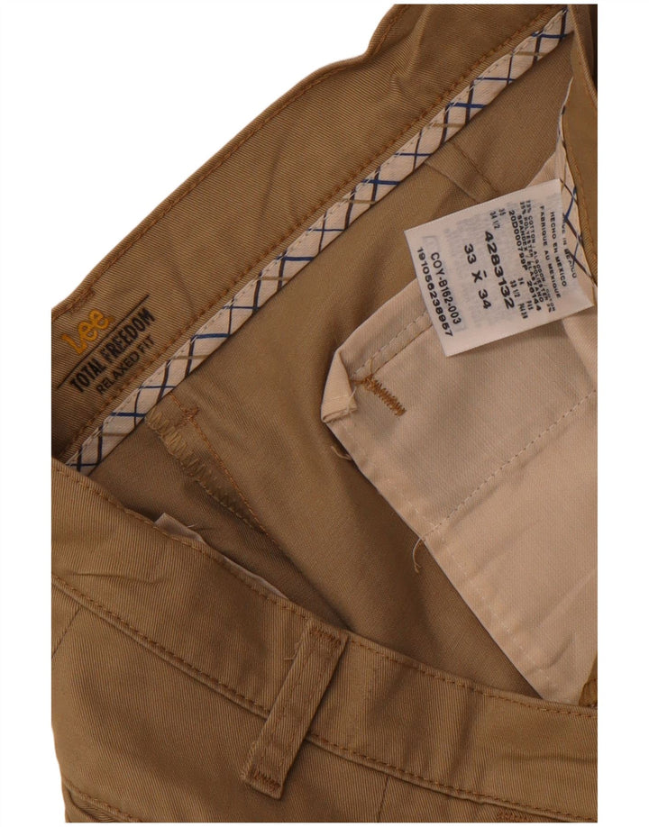 Lee Herre Relaxed Fit Chino Bukser W33 L34 Beige Bomuld