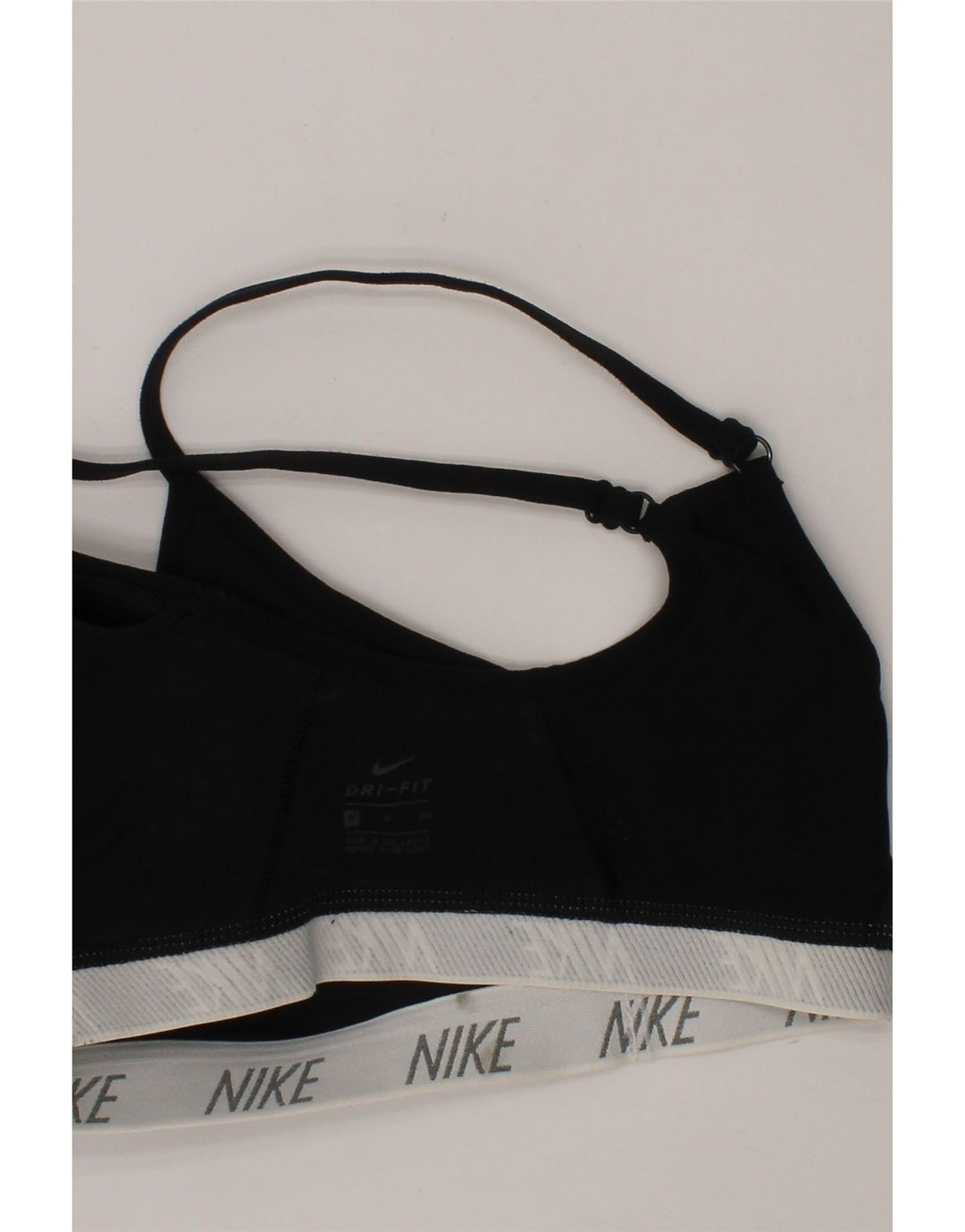 NIKE Womens Graphic Sport Bra Top Small Black Sports Vintage Nike and Second-Hand Nike from Messina Hembry 