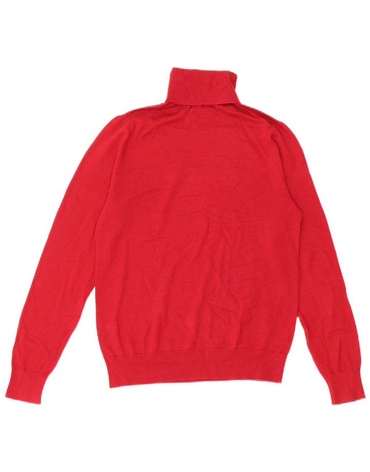 Massimo Dutti Dame Rullehals Sweater UK 10 Lille Rød Uld