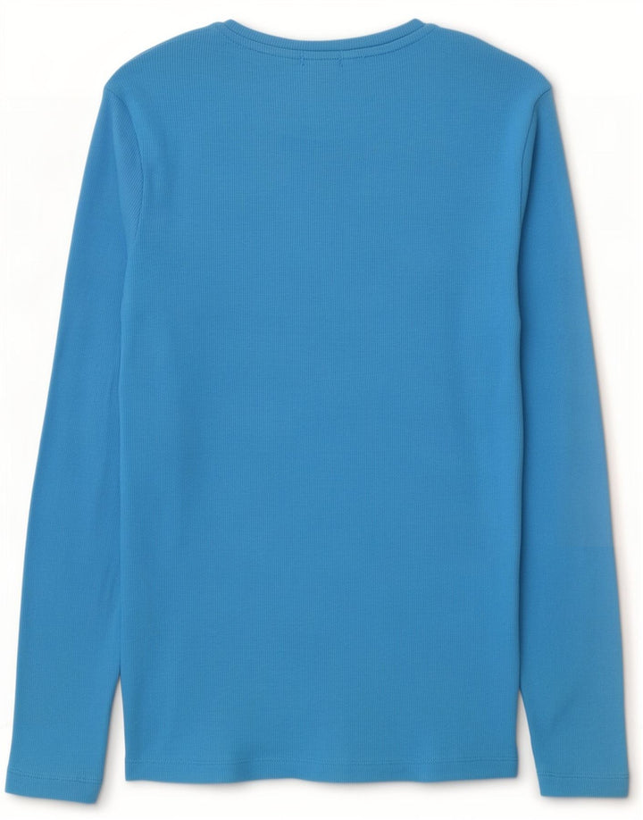 Marks & Spencer Dametop Langærmet UK 10 Small Blue Cotton