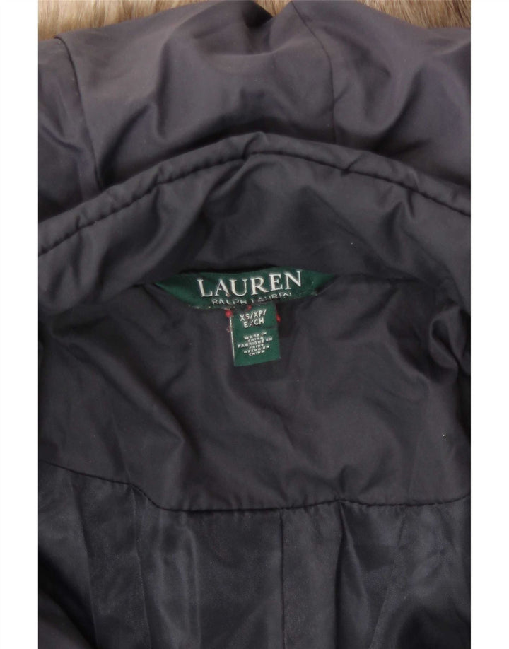 Ralph Lauren Polstret hættejakke til kvinder UK 6 XS marineblå polyester