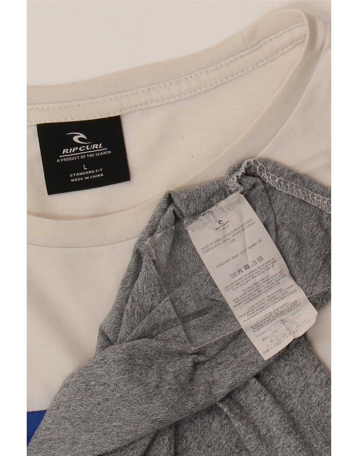 Rip Curl Herre Standard Fit T-Shirt Top Stor flerfarvet Colourblock