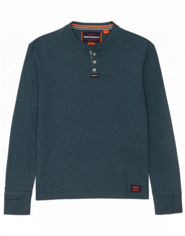 Superdry Herre Top Langærmet Medium Grøn Flecked Bomuld