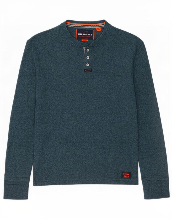 Superdry Herre Top Langærmet Medium Grøn Flecked Bomuld