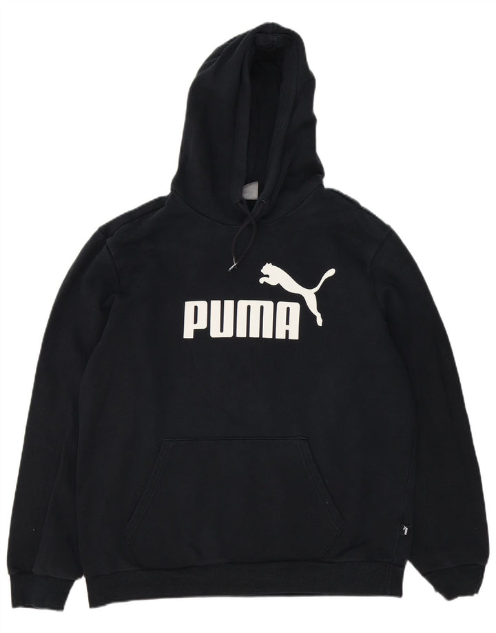 Puma Grafisk hættetrøje til mænd, stor sort bomuld