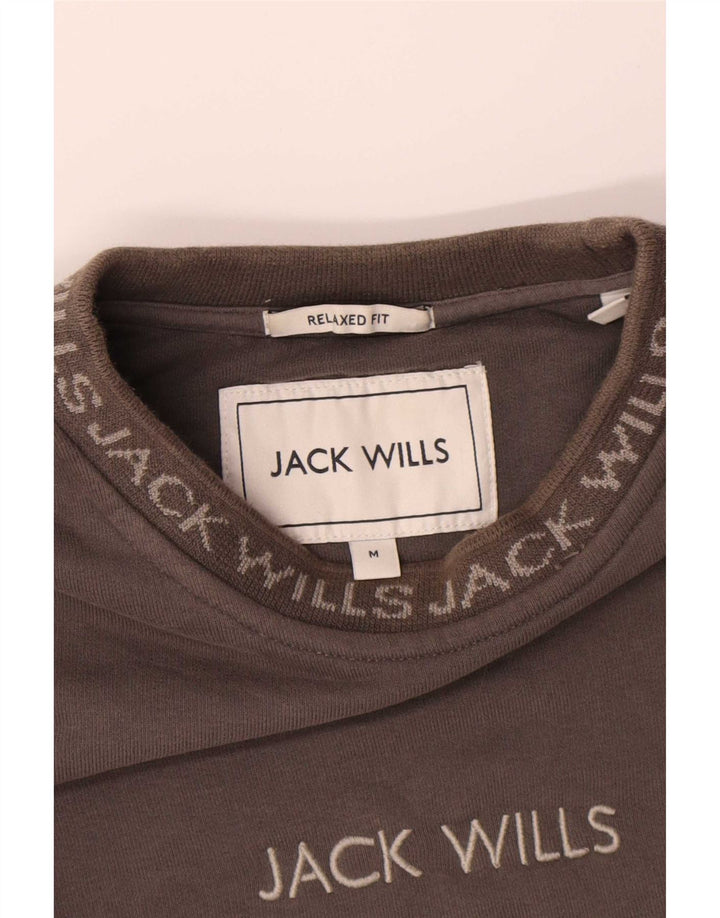 Jack Wills Herre Grafisk Relaxed Fit Sweatshirt Jumper Medium Grå Bomuld